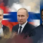 Президент Фінляндії Александр Стубб і прем’єр Норвегії Йонас Гар Стьоре під час контакту з президентом Росії Володимиром